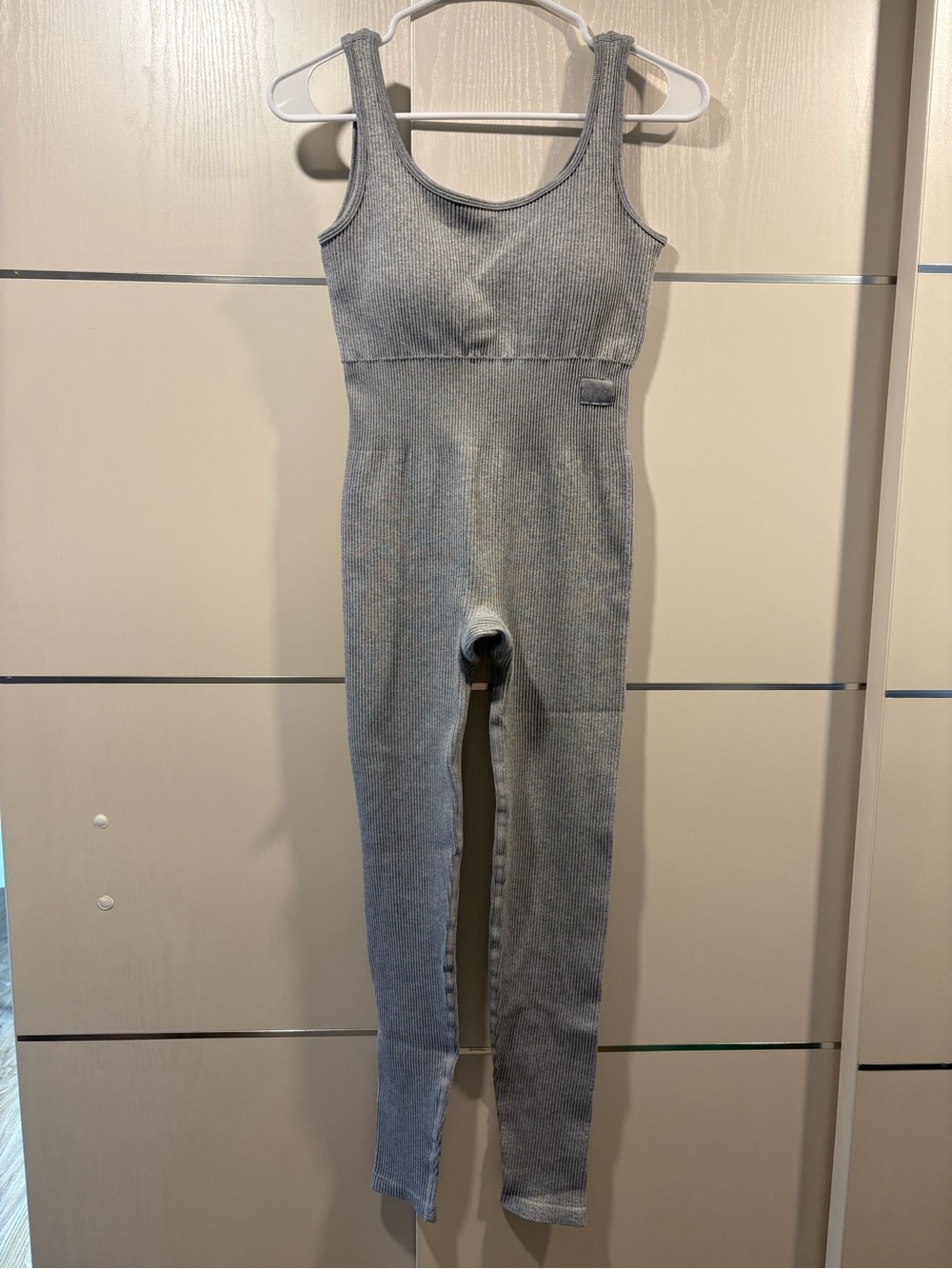 refuge Ribbed Tank Jumpsuit in Gray